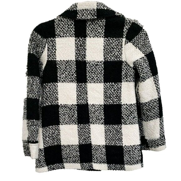 Cat & Jack Black & White Girls Textured Coat Sz 7-8 - Picture 3 of 5